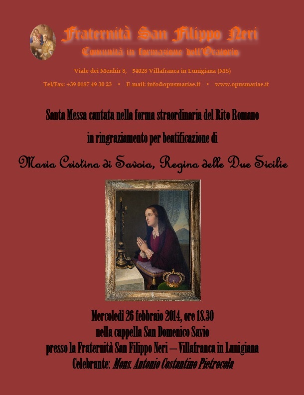 Messa Maria Cristina 26 feb 2014
